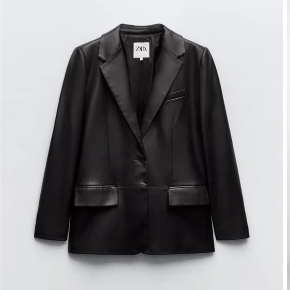 Zara leather blazer